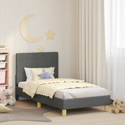 Kinderbedframe 80x160 cm donkergrijs met hoofdbord