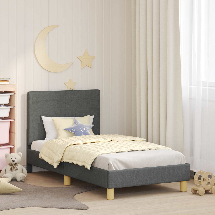 Bedframe voor kinderen met hoofdbord Donkergrijs 80 x 160 cm