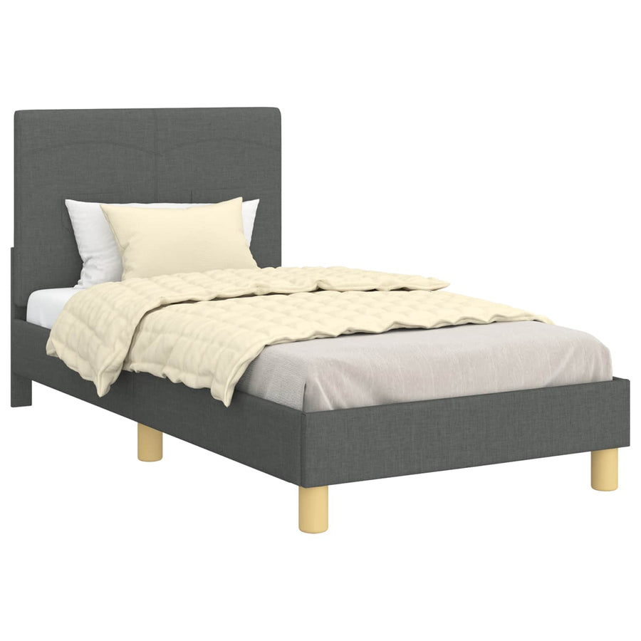 Bedframe voor kinderen met hoofdbord Donkergrijs 80 x 160 cm