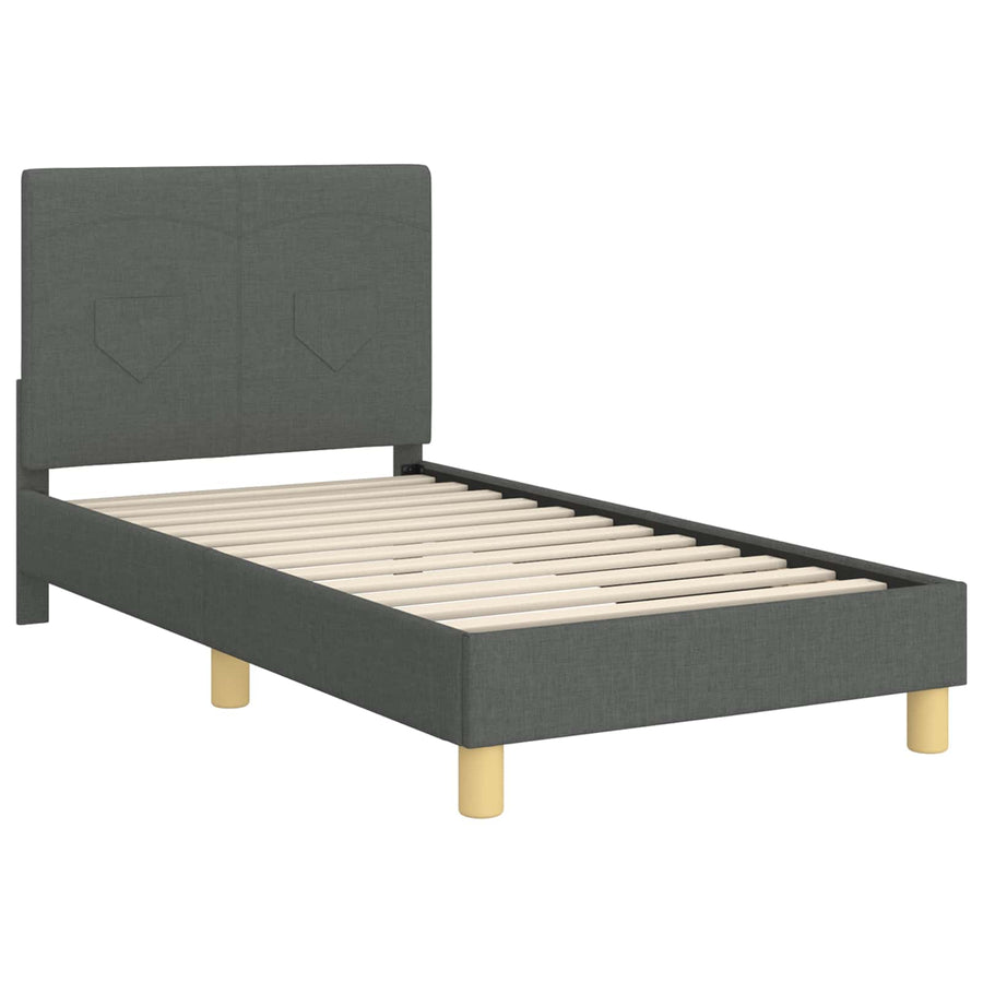 Bedframe voor kinderen met hoofdbord Donkergrijs 80 x 160 cm