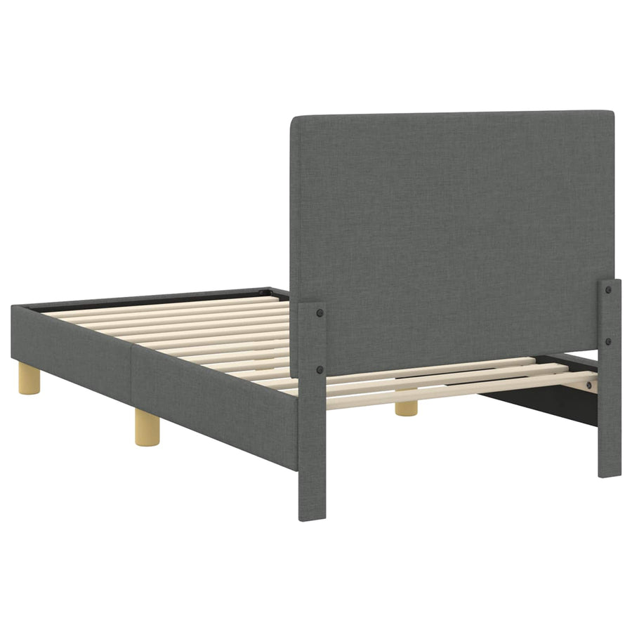 Bedframe voor kinderen met hoofdbord Donkergrijs 80 x 160 cm