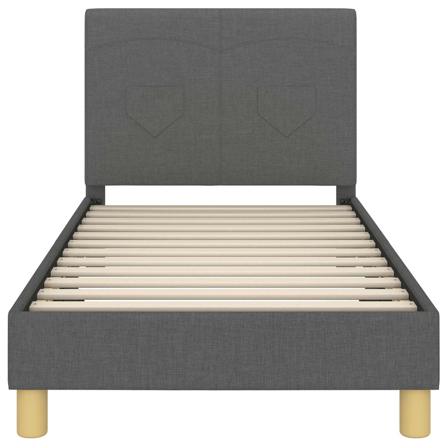 Bedframe voor kinderen met hoofdbord Donkergrijs 80 x 160 cm