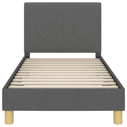 Bedframe voor kinderen met hoofdbord Donkergrijs 80 x 160 cm