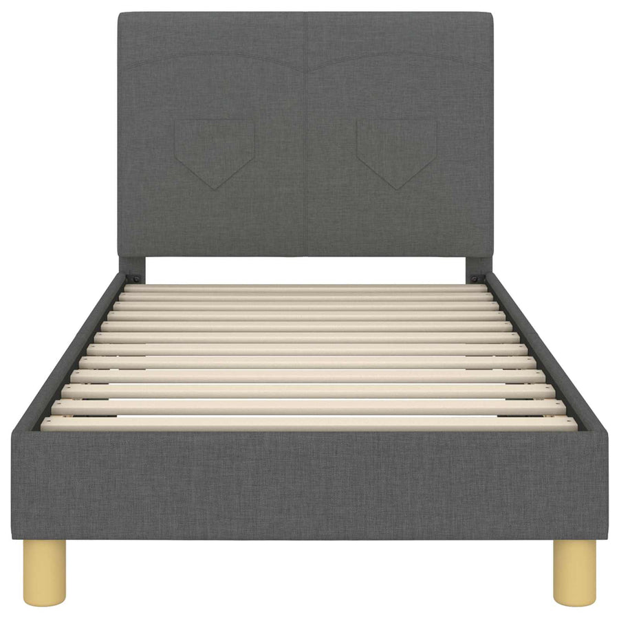 Bedframe voor kinderen met hoofdbord Donkergrijs 80 x 160 cm