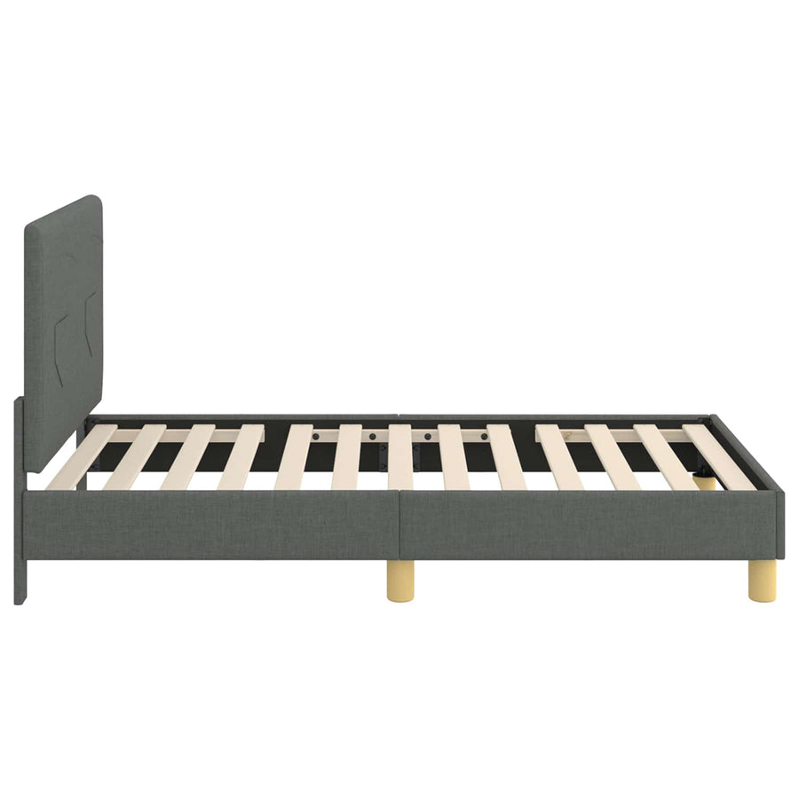Bedframe voor kinderen met hoofdbord Donkergrijs 80 x 160 cm