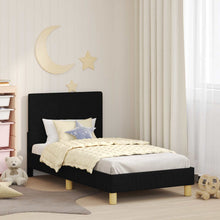 Bedframe voor kinderen met hoofdbord Zwart 80 x 160 cm Stof