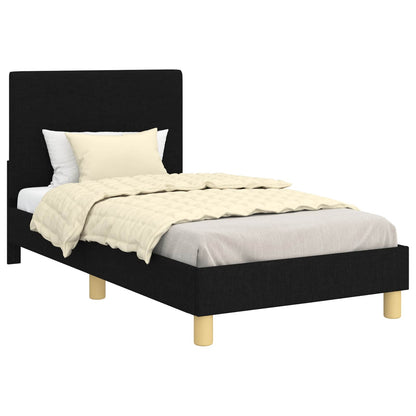 Bedframe voor kinderen met hoofdbord Zwart 80 x 160 cm Stof