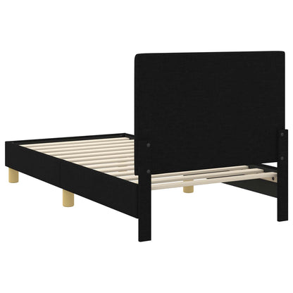 Bedframe voor kinderen met hoofdbord Zwart 80 x 160 cm Stof