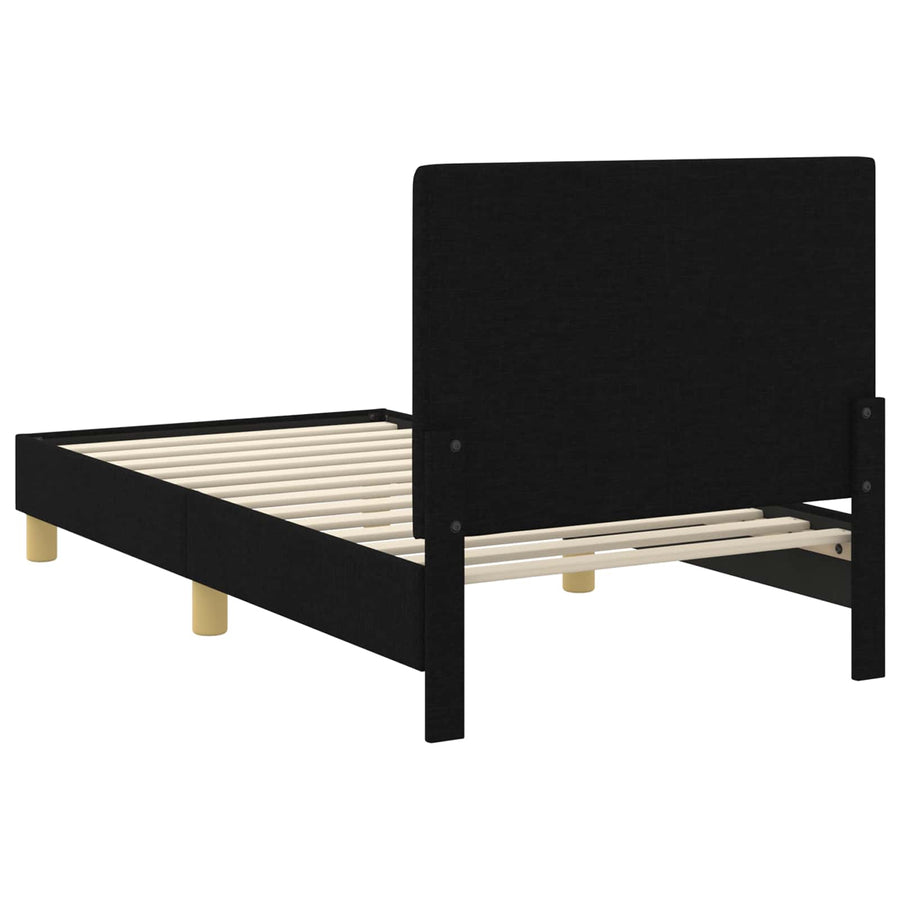 Bedframe voor kinderen met hoofdbord Zwart 80 x 160 cm Stof