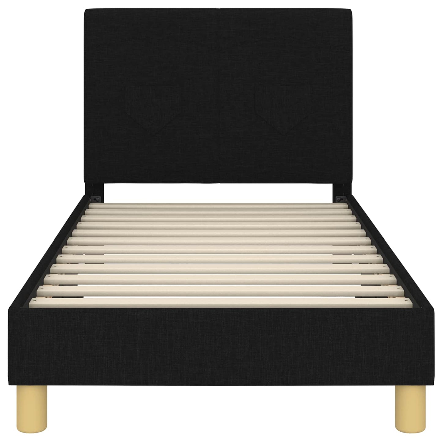 Bedframe voor kinderen met hoofdbord Zwart 80 x 160 cm Stof