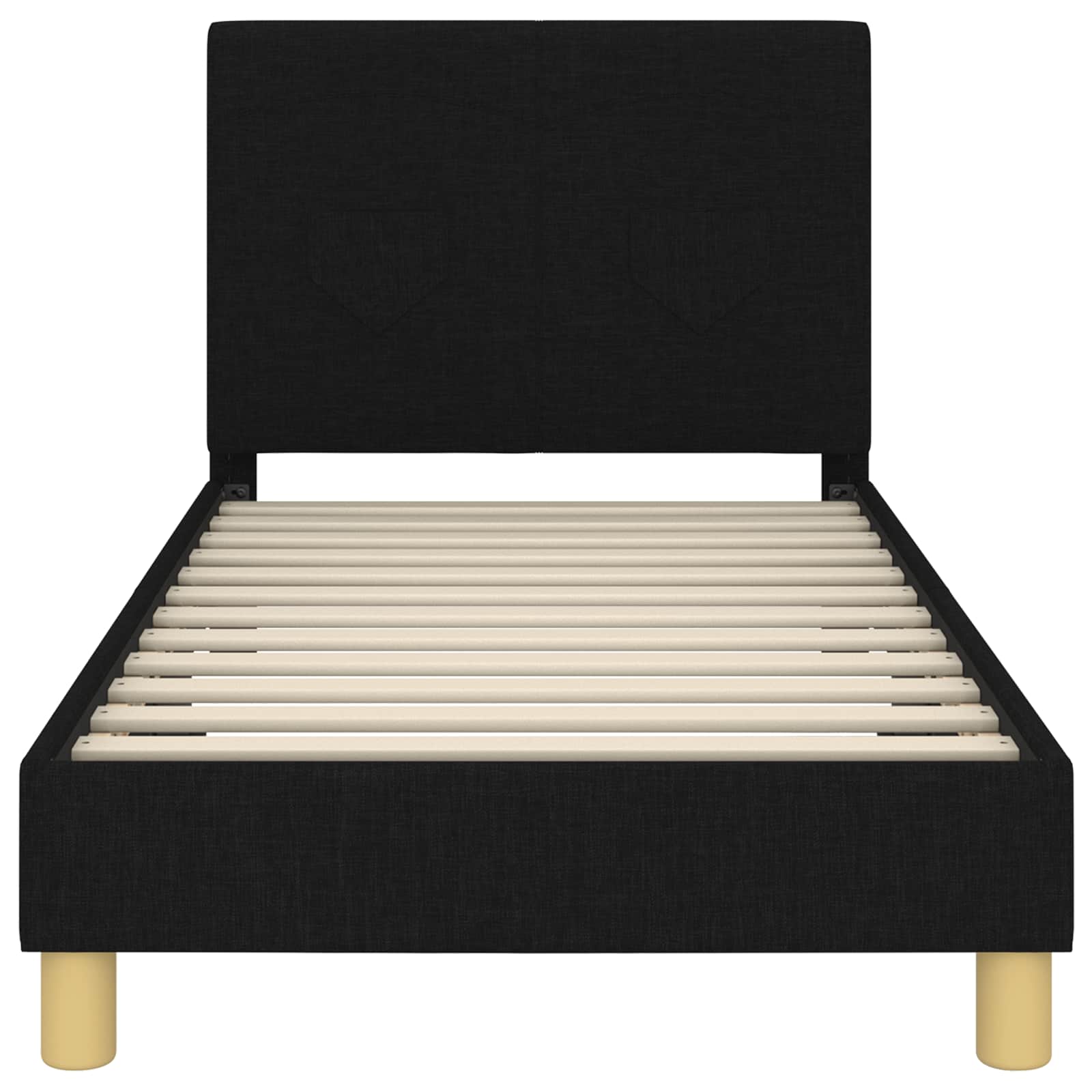 Bedframe voor kinderen met hoofdbord Zwart 80 x 160 cm Stof