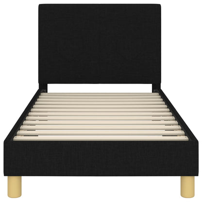 Bedframe voor kinderen met hoofdbord Zwart 80 x 160 cm Stof