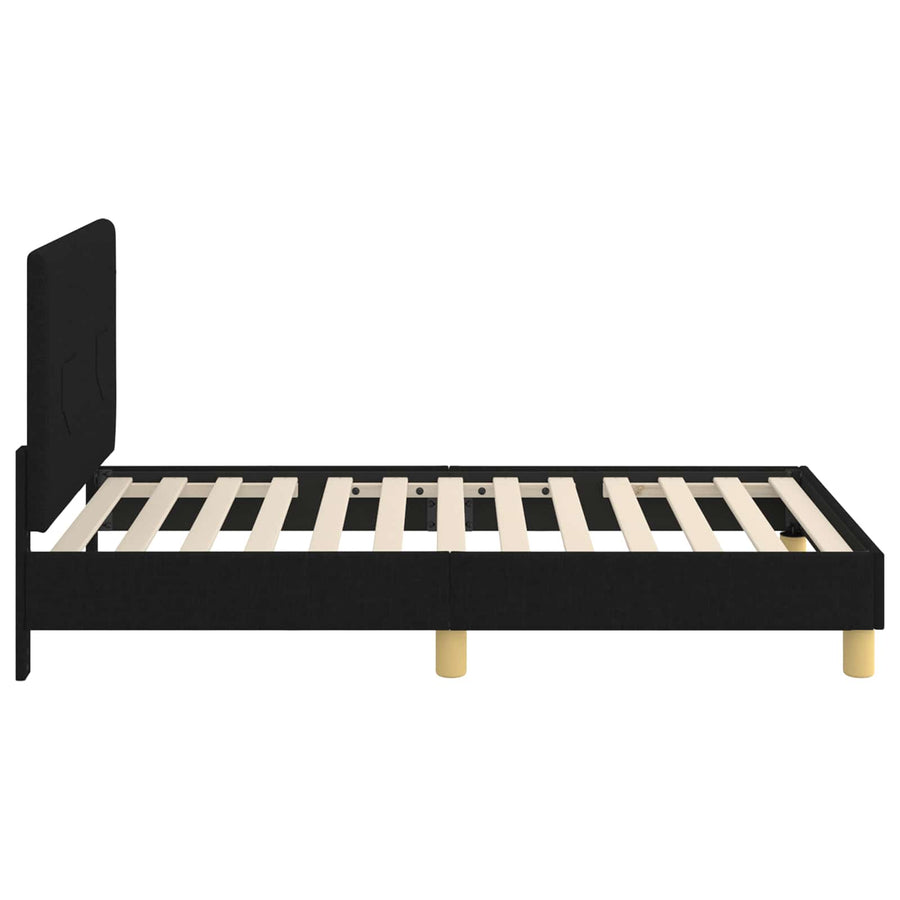 Bedframe voor kinderen met hoofdbord Zwart 80 x 160 cm Stof