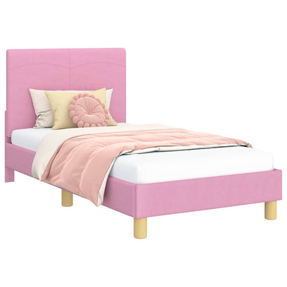 Bedframe voor kinderen met hoofdbord Roze 80 x 160 cm Stof