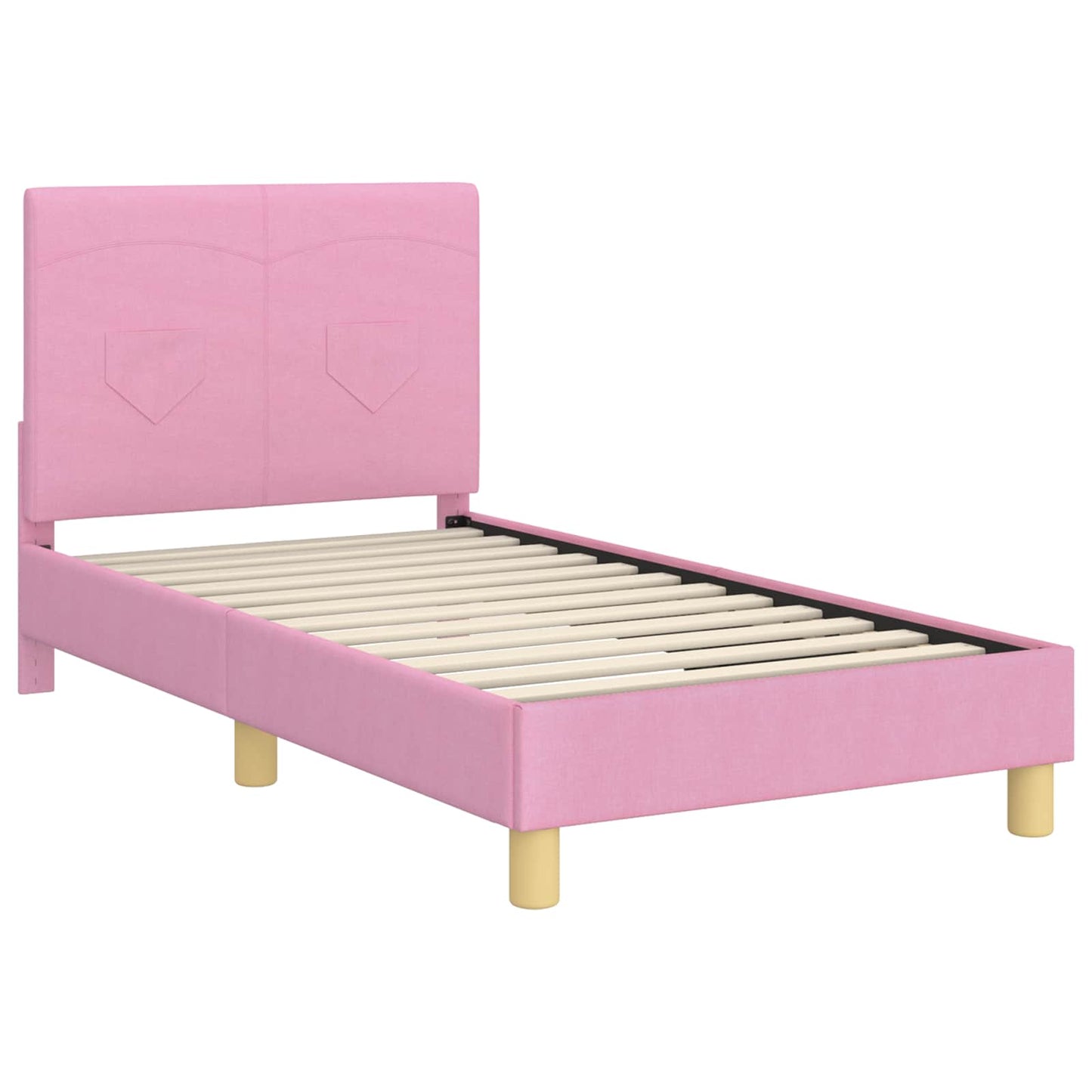 Bedframe voor kinderen met hoofdbord Roze 80 x 160 cm Stof
