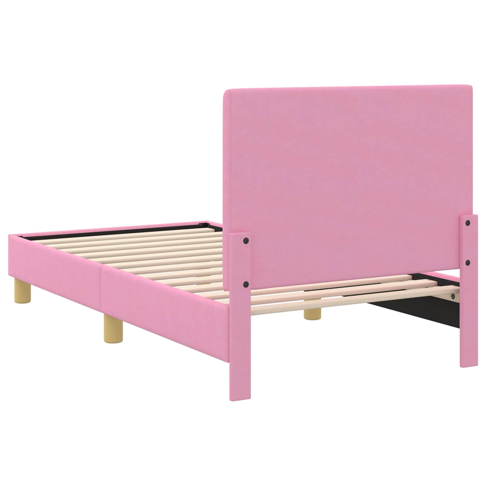 Bedframe voor kinderen met hoofdbord Roze 80 x 160 cm Stof
