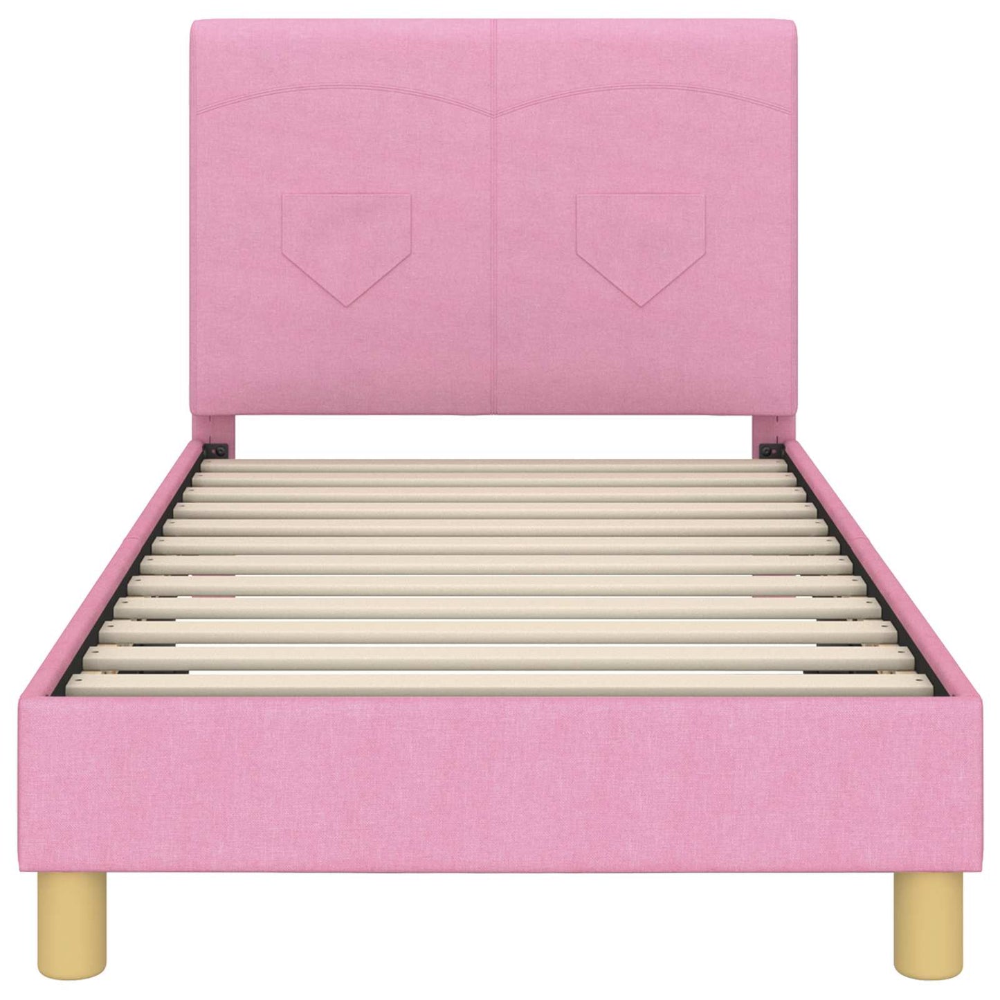 Bedframe voor kinderen met hoofdbord Roze 80 x 160 cm Stof