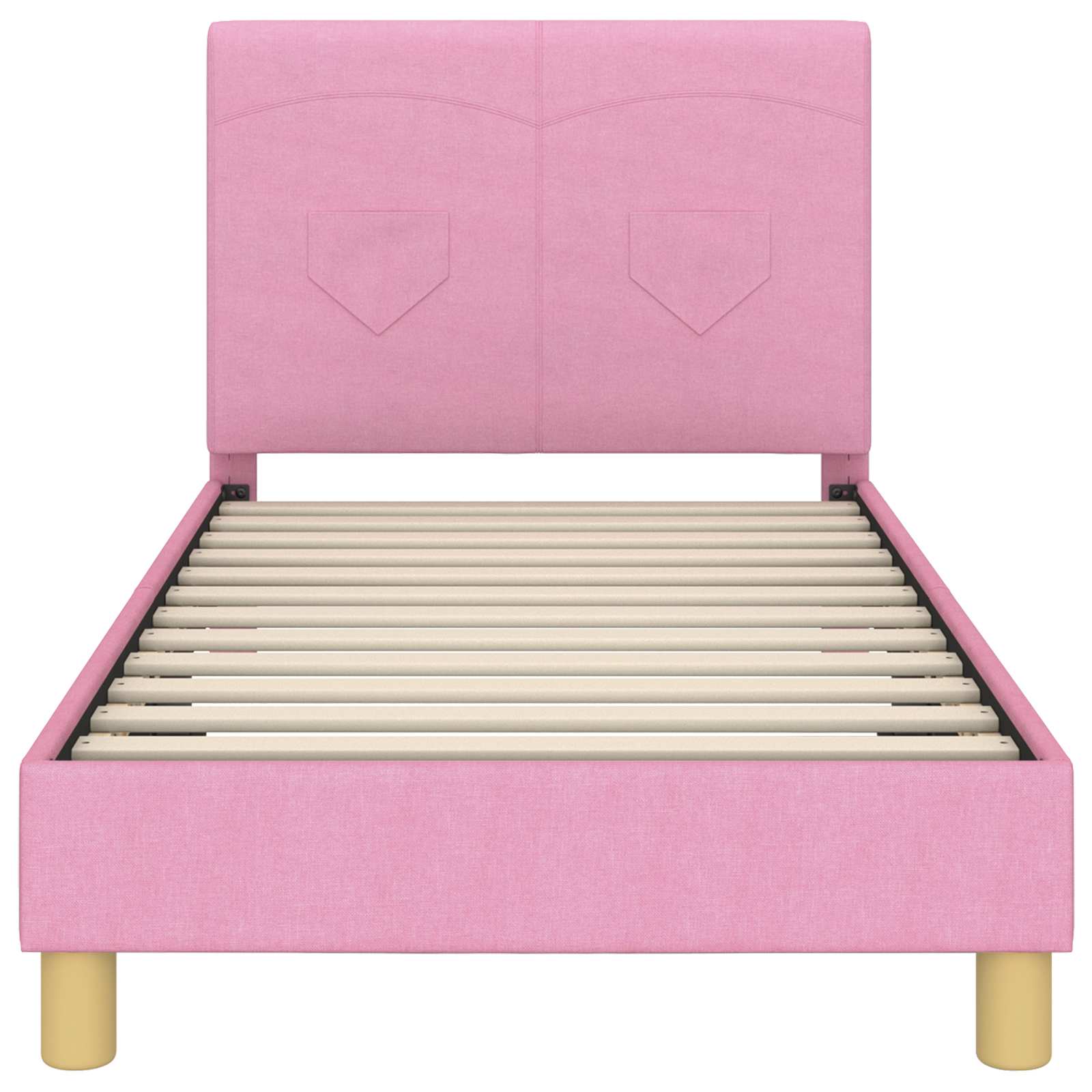 Bedframe voor kinderen met hoofdbord Roze 80 x 160 cm Stof