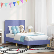 Kinderbedframe 80x160 cm jeans blauw met hoofdbord