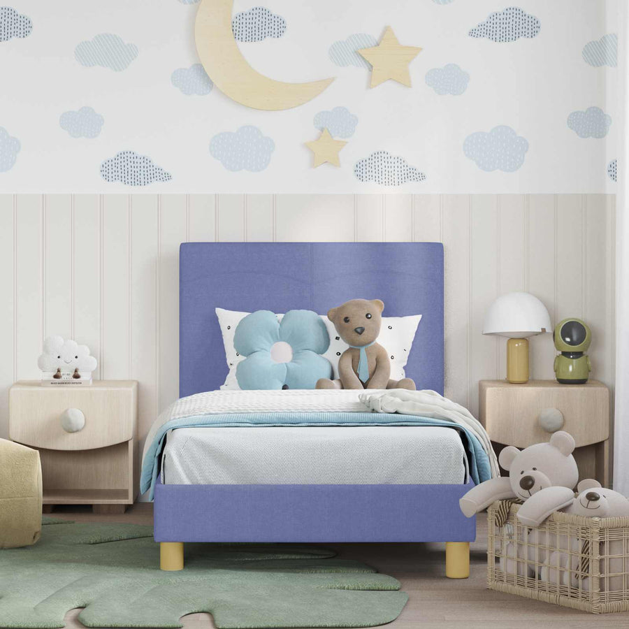Bedframe voor kinderen met hoofdbord Jeans Blauw 80 x 160 cm