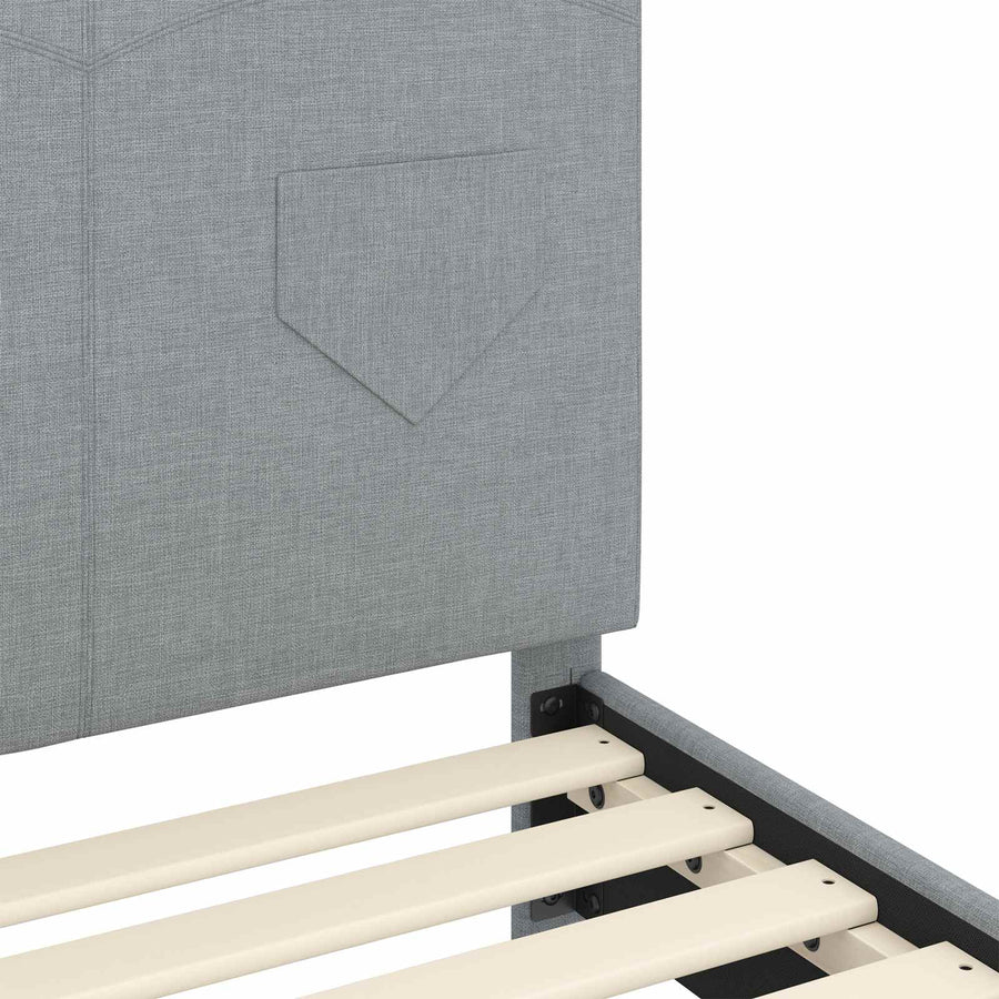 Bedframe voor kinderen met hoofdbord Lichtgrijs 80 x 200 cm
