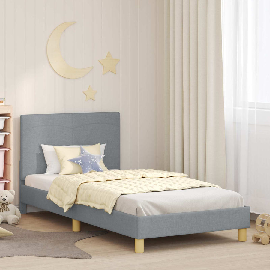 Bedframe voor kinderen met hoofdbord Lichtgrijs 80 x 200 cm