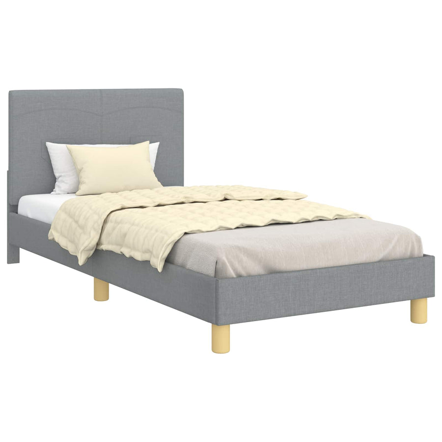 Bedframe voor kinderen met hoofdbord Lichtgrijs 80 x 200 cm