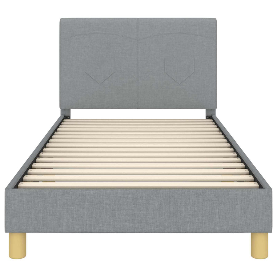 Bedframe voor kinderen met hoofdbord Lichtgrijs 80 x 200 cm
