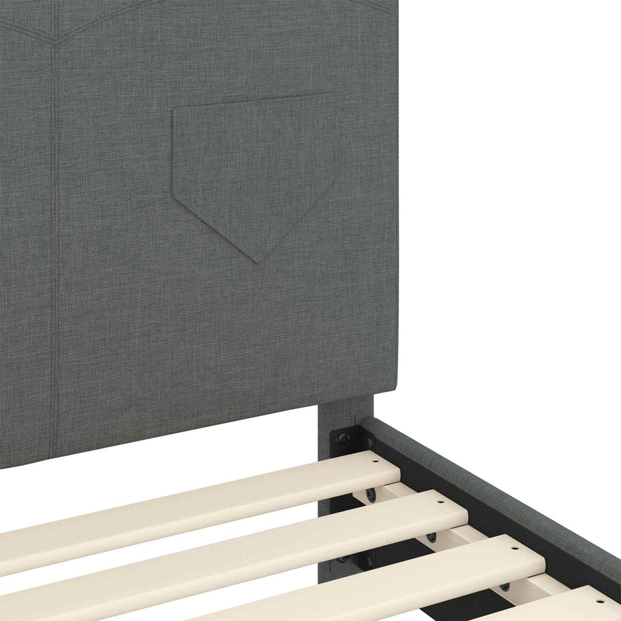 Bedframe voor kinderen met hoofdbord Donkergrijs 80 x 200 cm