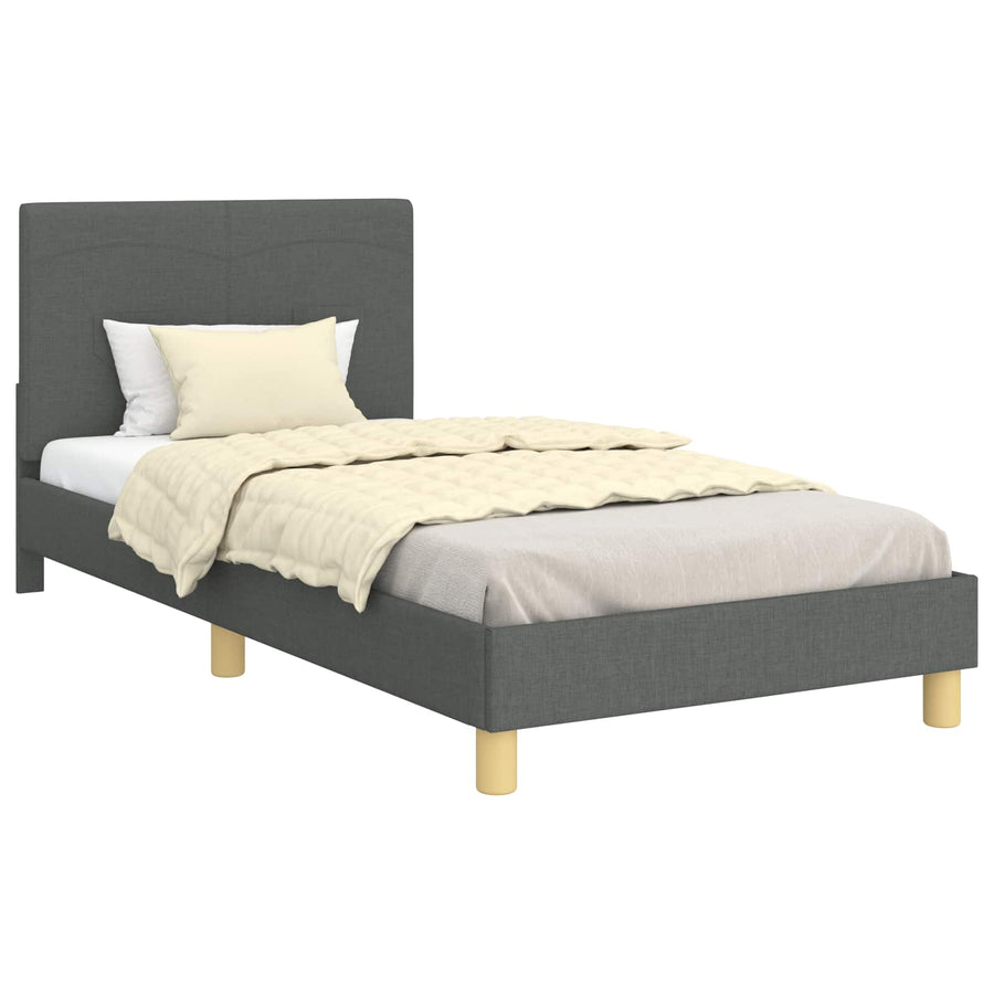 Bedframe voor kinderen met hoofdbord Donkergrijs 80 x 200 cm