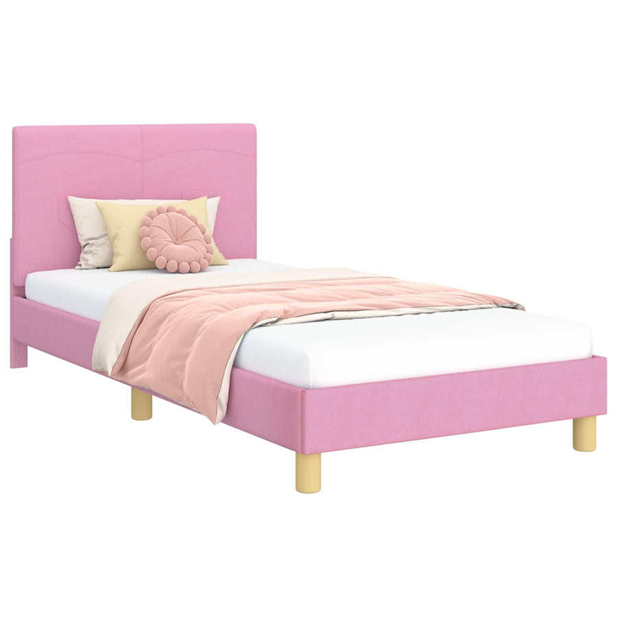 Bedframe voor kinderen met hoofdbord Roze 80 x 200 cm Stof