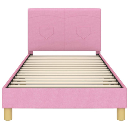 Bedframe voor kinderen met hoofdbord Roze 80 x 200 cm Stof