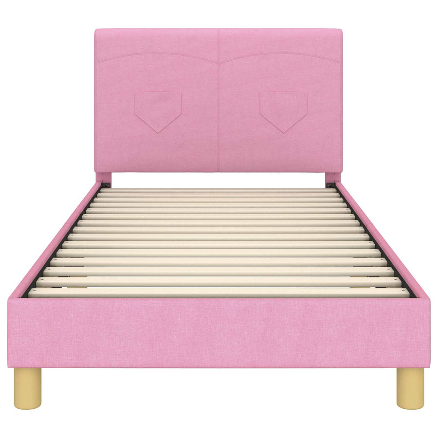 Bedframe voor kinderen met hoofdbord Roze 80 x 200 cm Stof