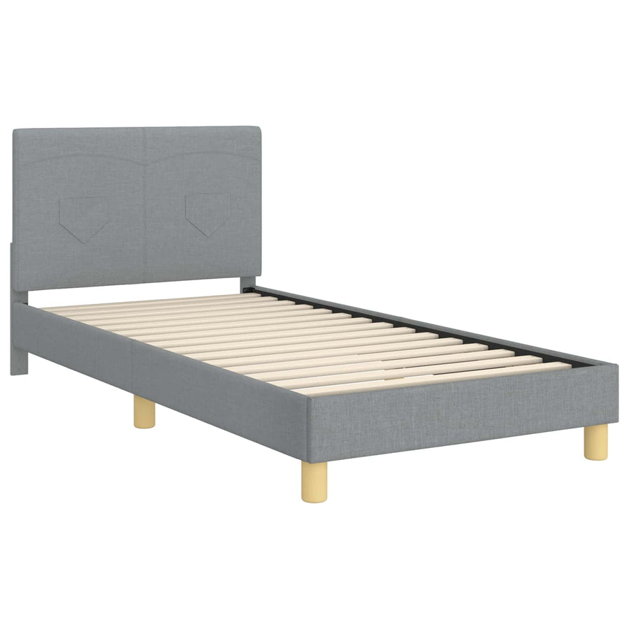 Bedframe voor kinderen met hoofdbord Lichtgrijs 90 x 190 cm