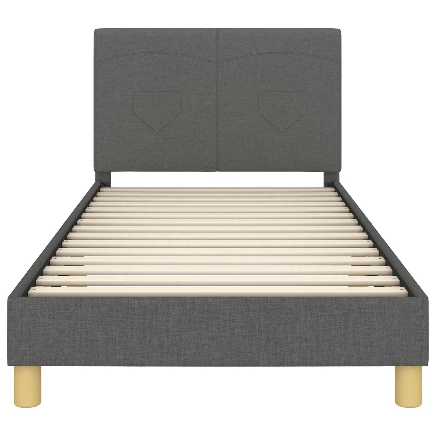 Bedframe voor kinderen met hoofdbord Donkergrijs 90 x 190 cm