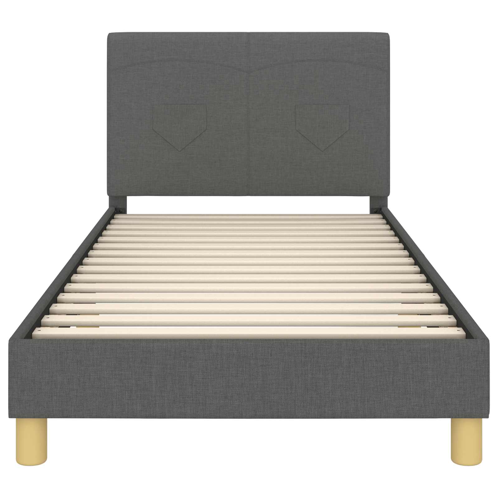 Bedframe voor kinderen met hoofdbord Donkergrijs 90 x 190 cm