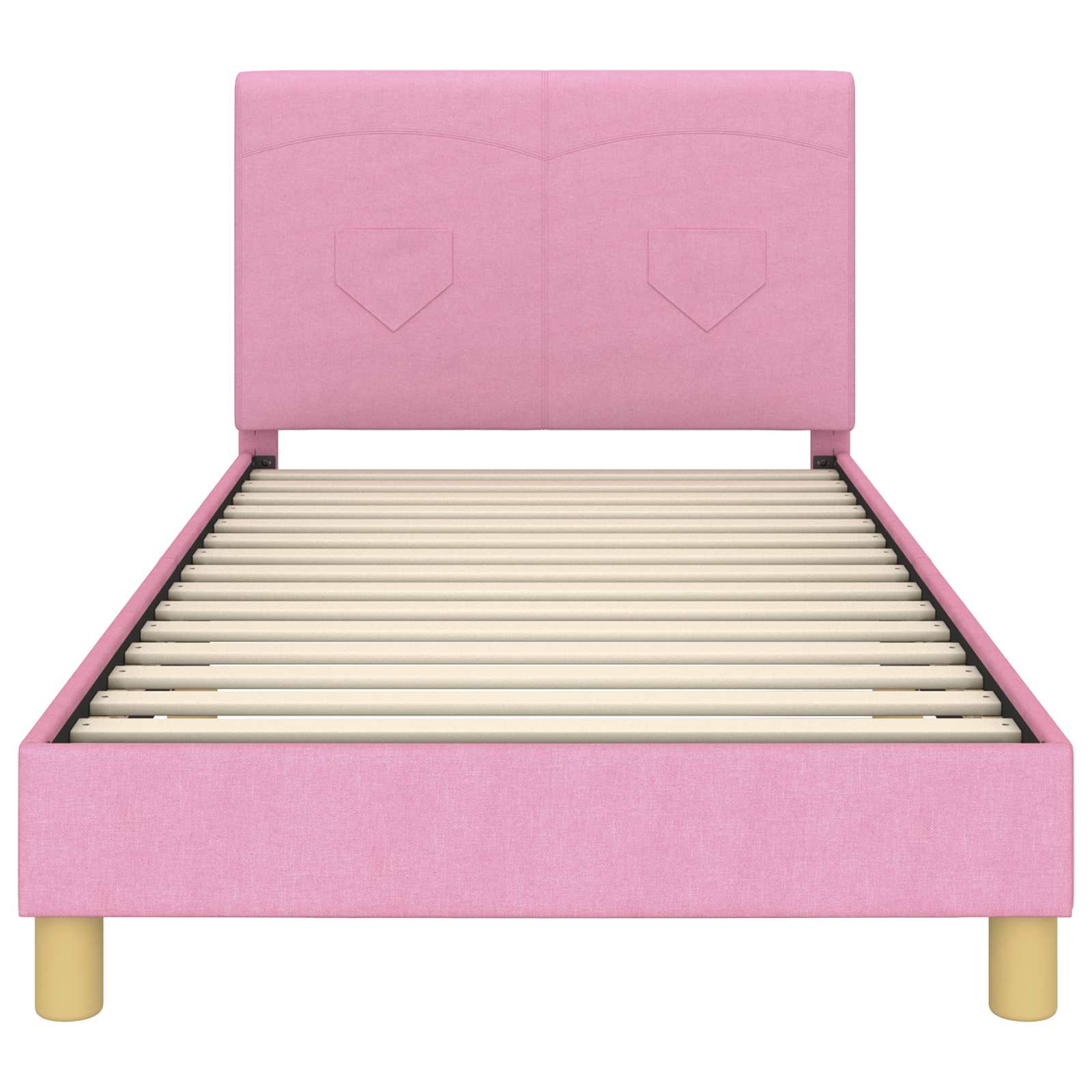 Bedframe voor kinderen met hoofdbord Roze 90 x 190 cm Stof