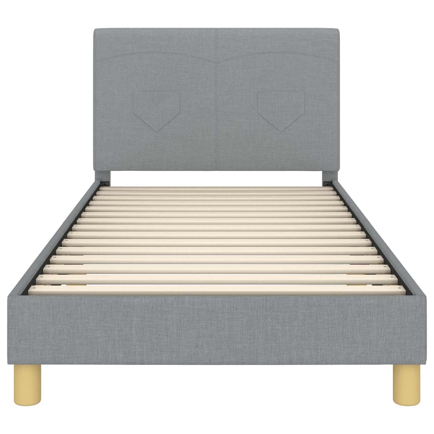 Bedframe voor kinderen met hoofdbord Lichtgrijs 90 x 200 cm