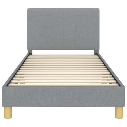 Bedframe voor kinderen met hoofdbord Lichtgrijs 90 x 200 cm