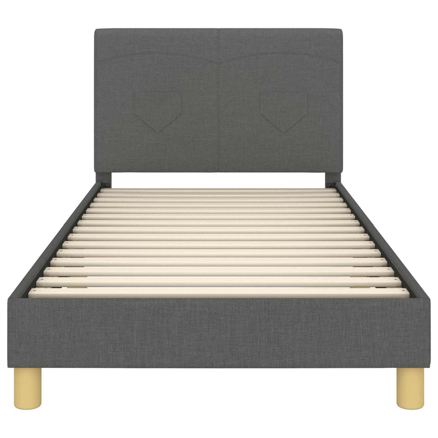 Bedframe voor kinderen met hoofdbord Donkergrijs 90 x 200 cm