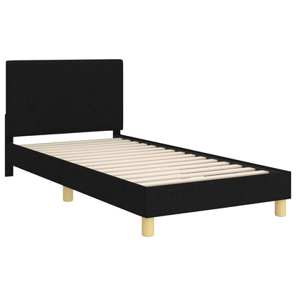Bedframe voor kinderen met hoofdbord Zwart 90 x 200 cm Stof