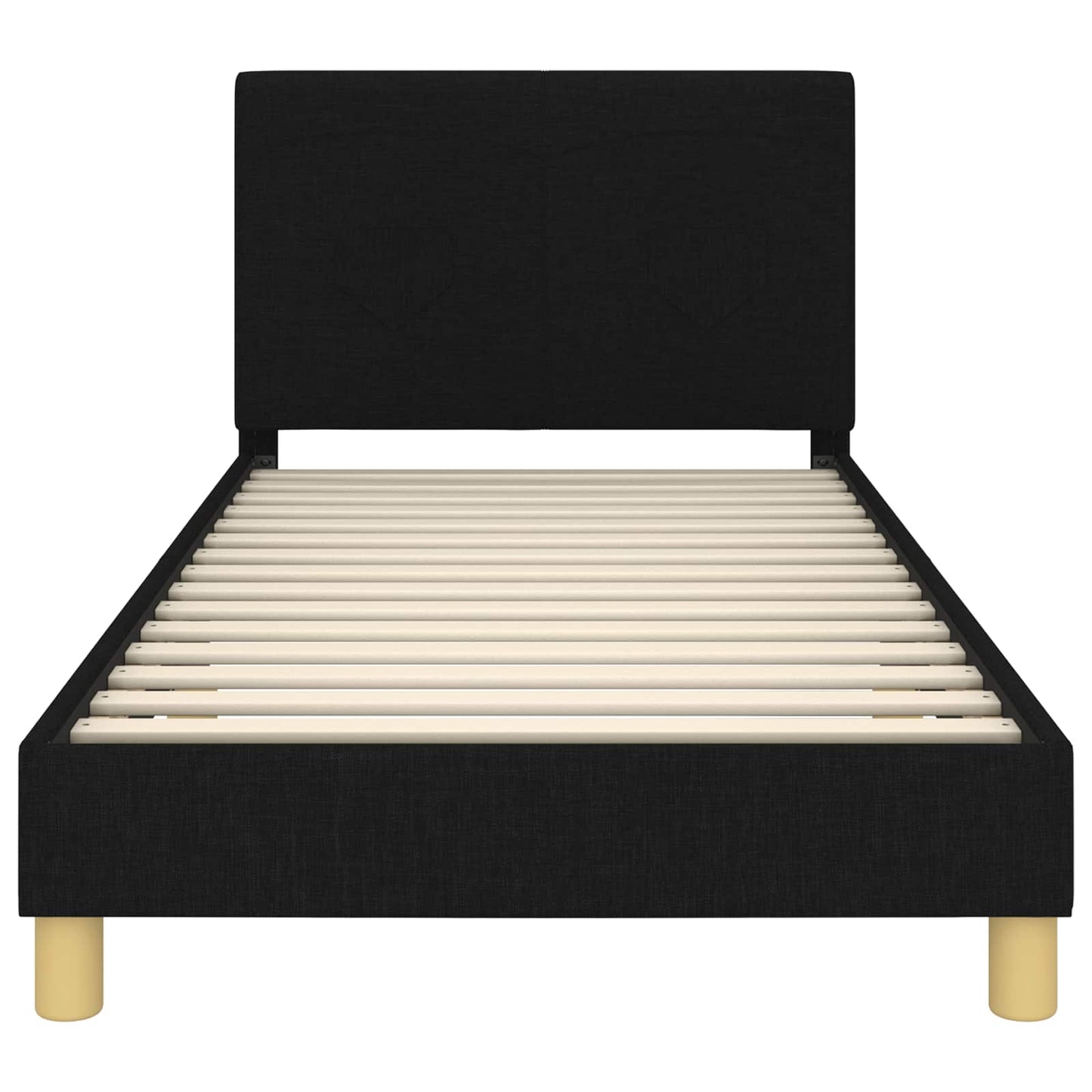 Bedframe voor kinderen met hoofdbord Zwart 90 x 200 cm Stof