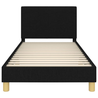 Bedframe voor kinderen met hoofdbord Zwart 90 x 200 cm Stof