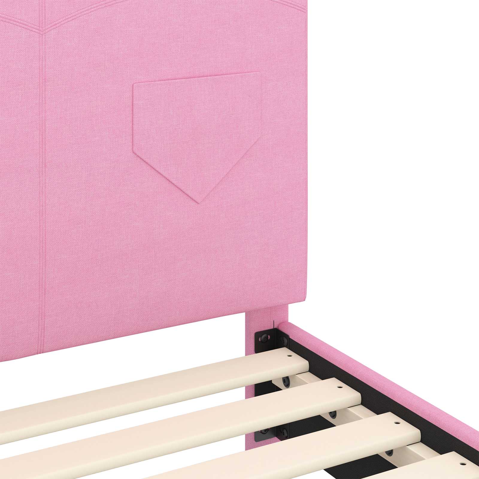 Bedframe voor kinderen met hoofdbord Roze 90 x 200 cm Stof