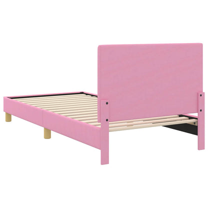 Bedframe voor kinderen met hoofdbord Roze 90 x 200 cm Stof
