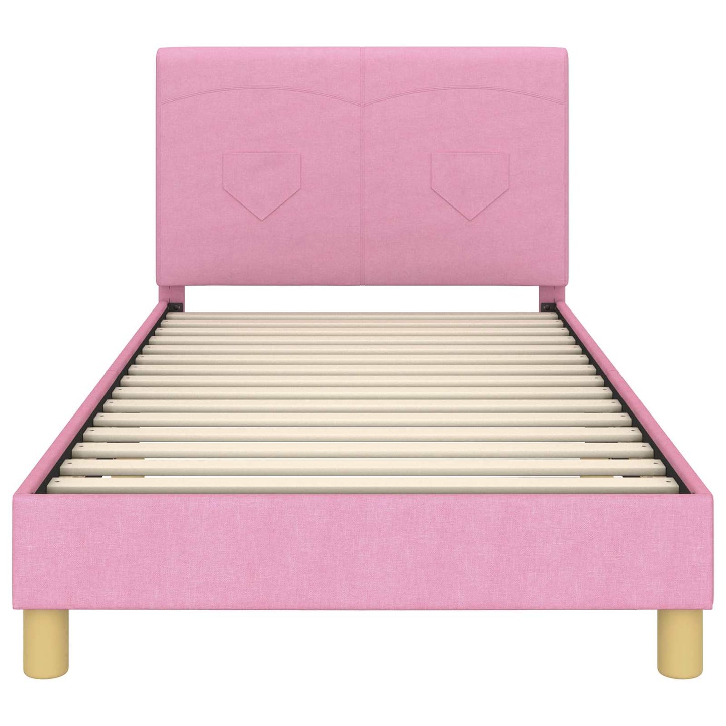 Bedframe voor kinderen met hoofdbord Roze 90 x 200 cm Stof