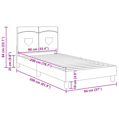 Bedframe voor kinderen met hoofdbord Roze 90 x 200 cm Stof