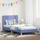 Kinderbedframe 90x200 cm jeans blauw met hoofdbord