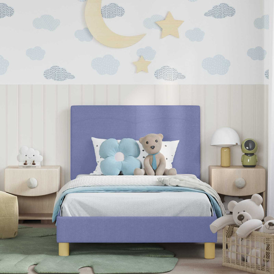 Bedframe voor kinderen met hoofdbord Jeans Blauw 90 x 200 cm