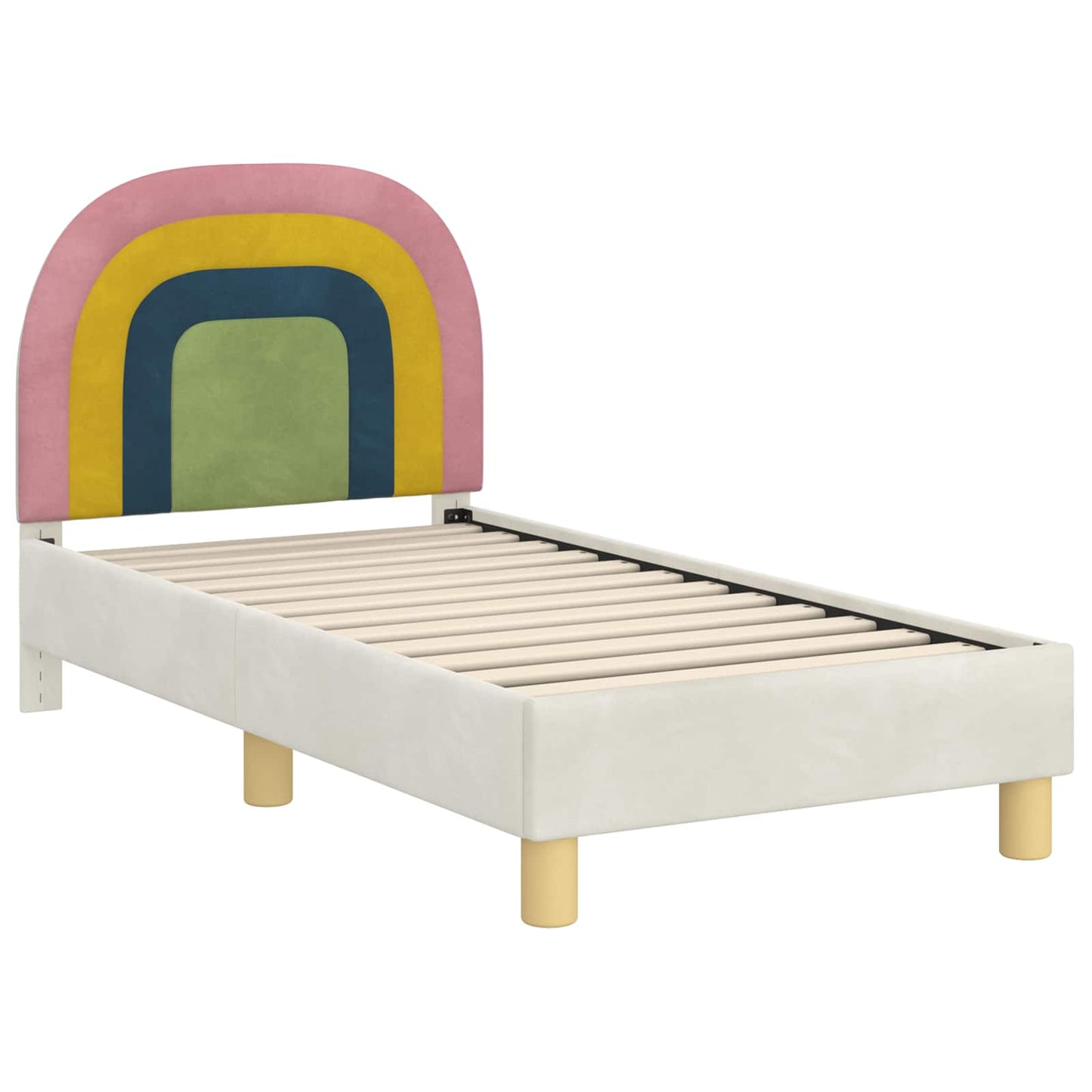 Peuterbedframe met hoofdbord Crème 70 x 140 cm Fluweel